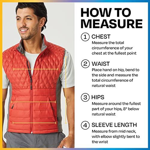 PYVOT Pyvot Mens Dash Weighted Quilted Vest, Weighted Blanket Inspired Clothing for Sensory Issues, Fitness, Stress Relief and Relaxation, Medium Size, Brick