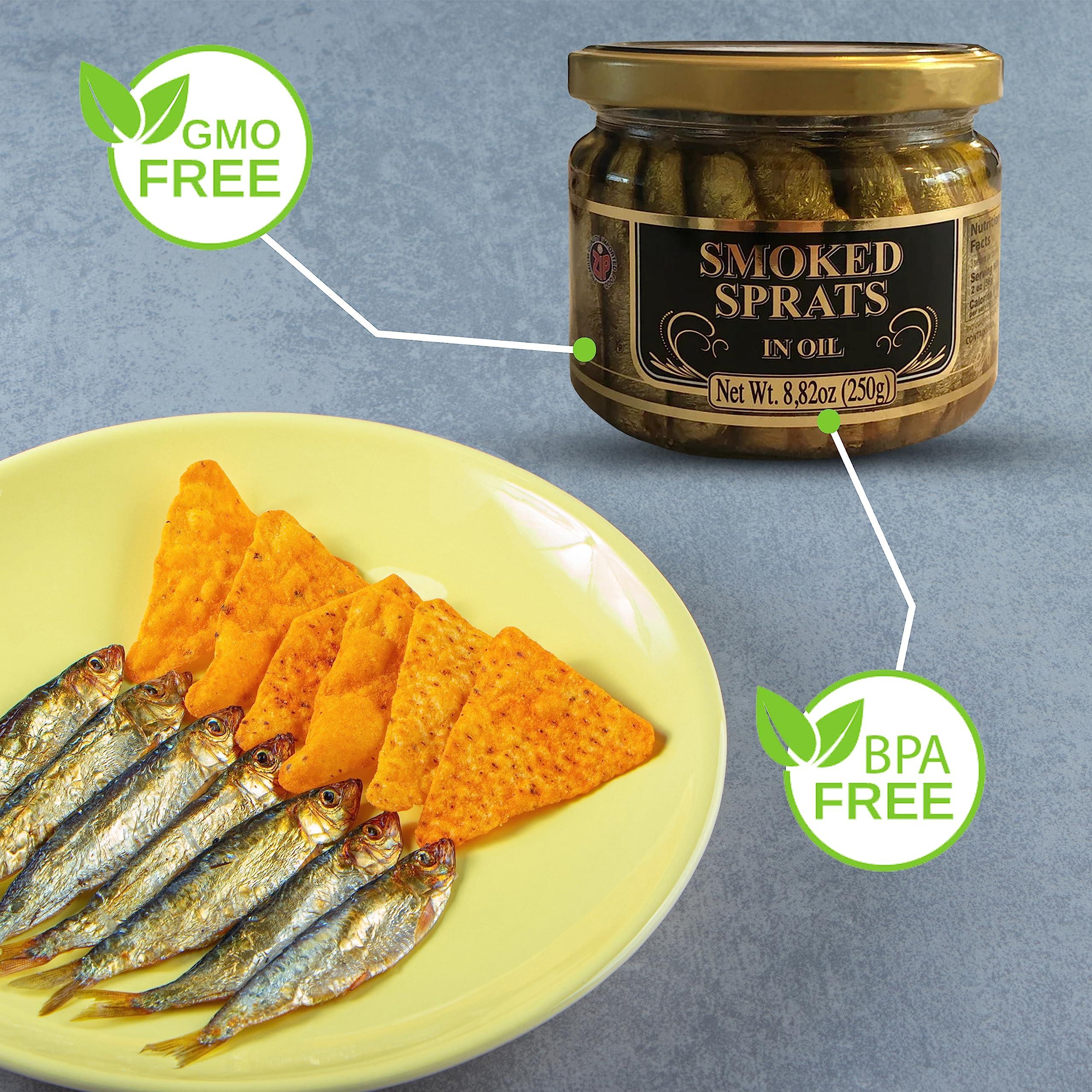 RIGA GOLD Riga Gold, Smoked Sprats in Oil - 8.82 oz/250g (Pack 12)