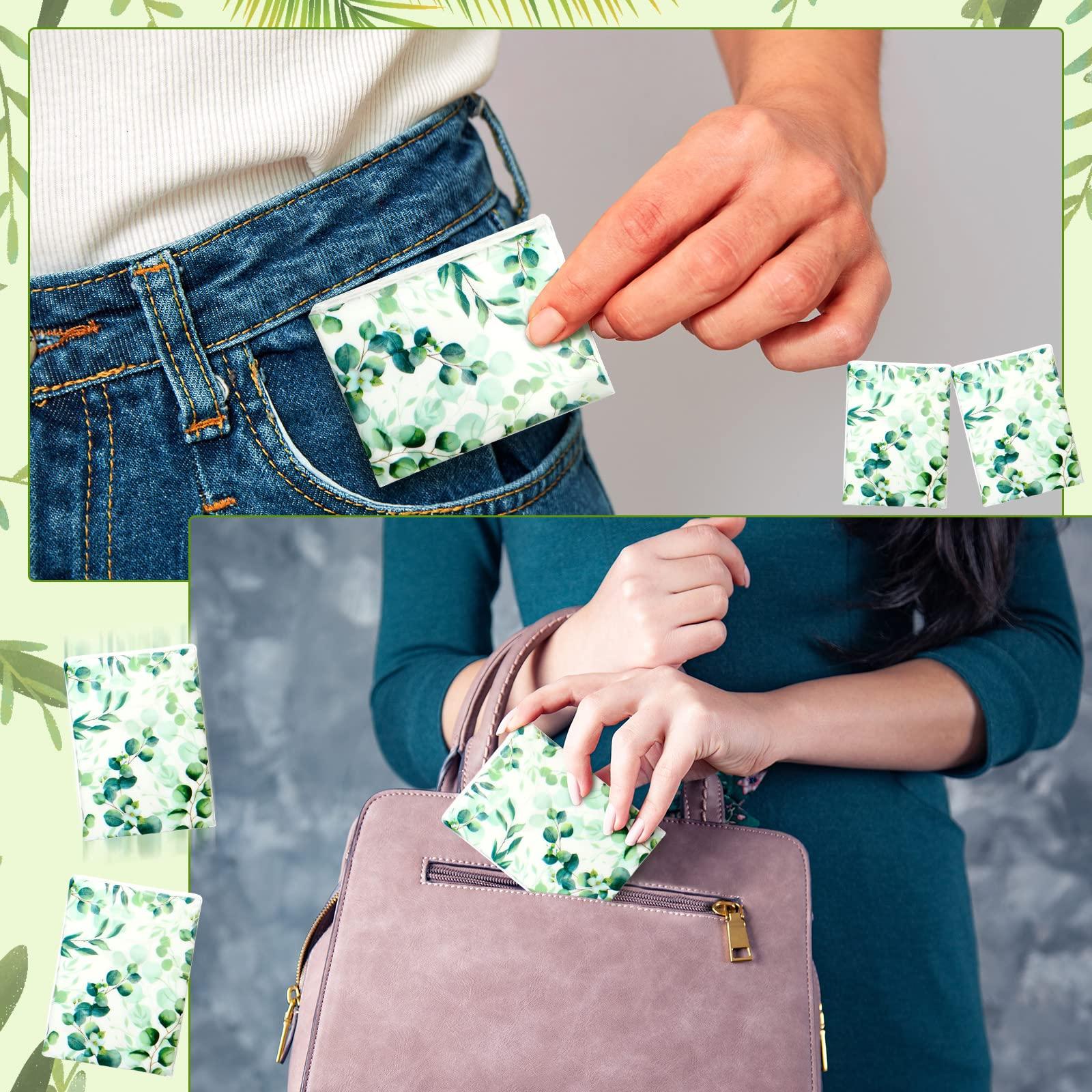 Geyee Geyee 100 Pack Travel Tissue Packs Bulk 1000 Sheet Small Personal Facial Tissues 3 Ply Pocket Tissues Cute Individual Facial Tissue Packs for Wedding Party Favors(Eucalyptus Leave)