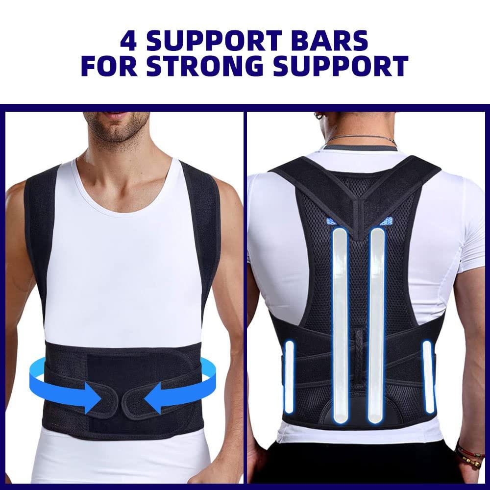 BraceTop Upgraded Posture Corrector Back Brace for Men and Women, New Version Lumbar Support for Posture Improving and Pain Relief, Full Back Support for Neck, Shoulder, Waist Pain