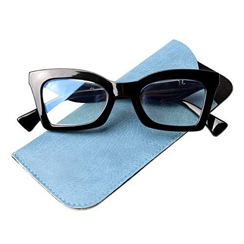 SOOLALA SOOLALA Anti-Blue Blocker Light Butterfly Readers Cateye Reading Glasses, BkWood, 1.0