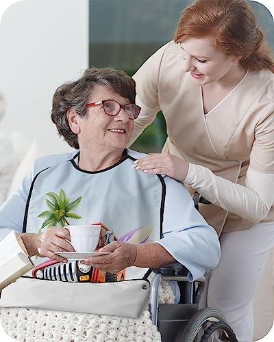 Sabolny Summer Beach Adult Bib for Eating with Crumb Catcher,Washable & Waterproof Terry Cloth Adjustable Elderly Women Men Adult Bibs Funny Apron Reusable Clothing Protector Red Truck Ski Camping Surfing Car