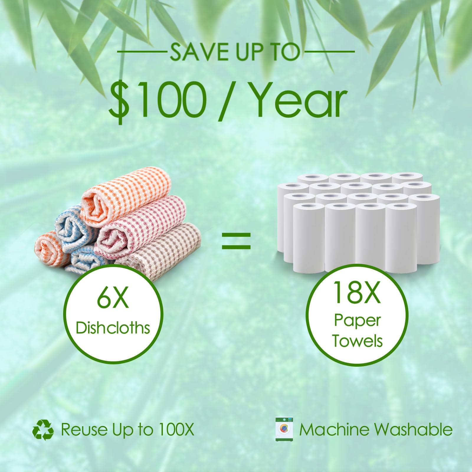 JEFFSUN JEFFSUN Kitchen Wash Cloths 12 Pack, 10x14 Inch Small Dish Rags, Oil Resistant Waffle Dish Cloths, Multipurpose Use Reusable Cleaning Cloths for Washing Dishes