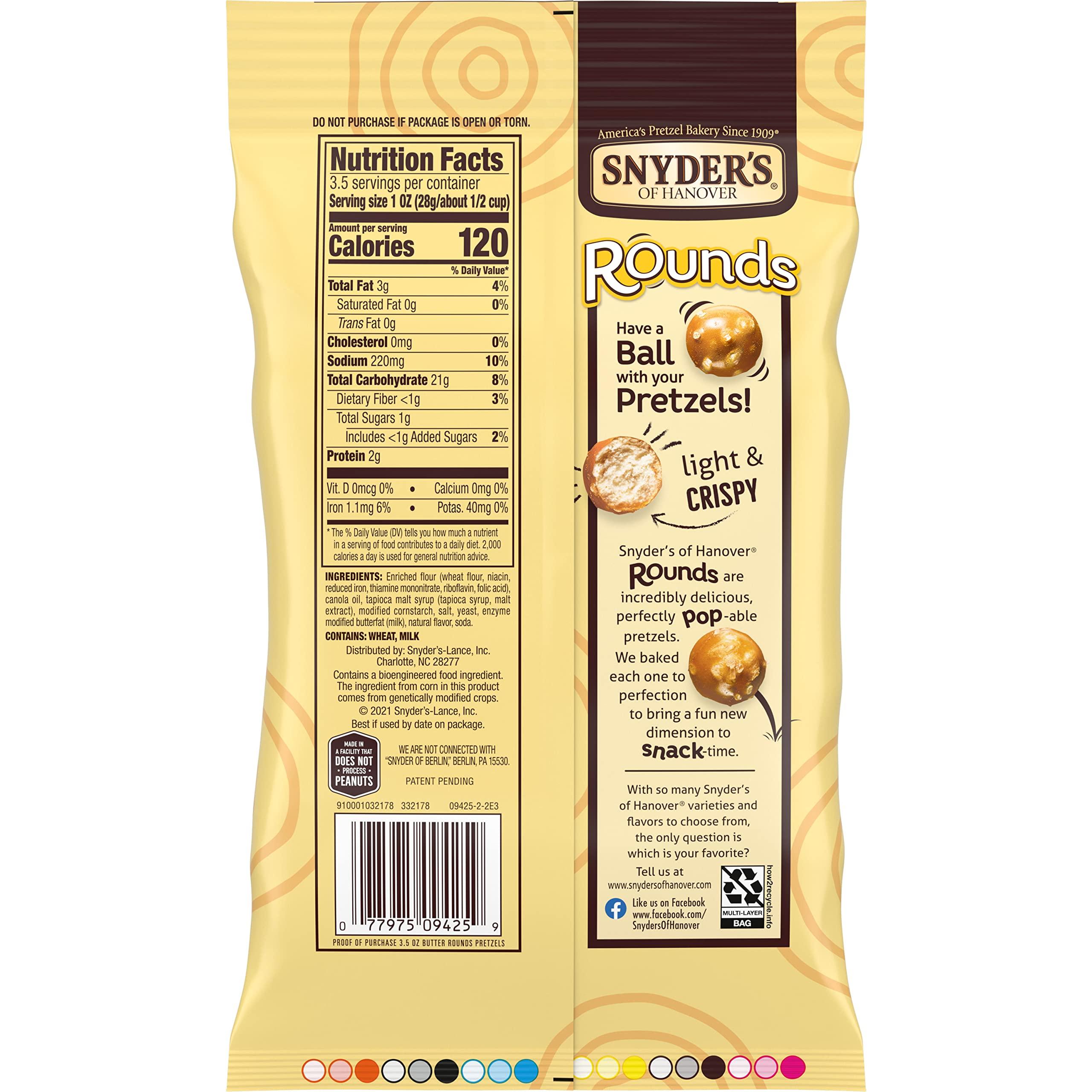 Snyder's of Hanover Snyder\'s of Hanover Pretzels, Butter Rounds, 3.5 Oz (Pack of 8)