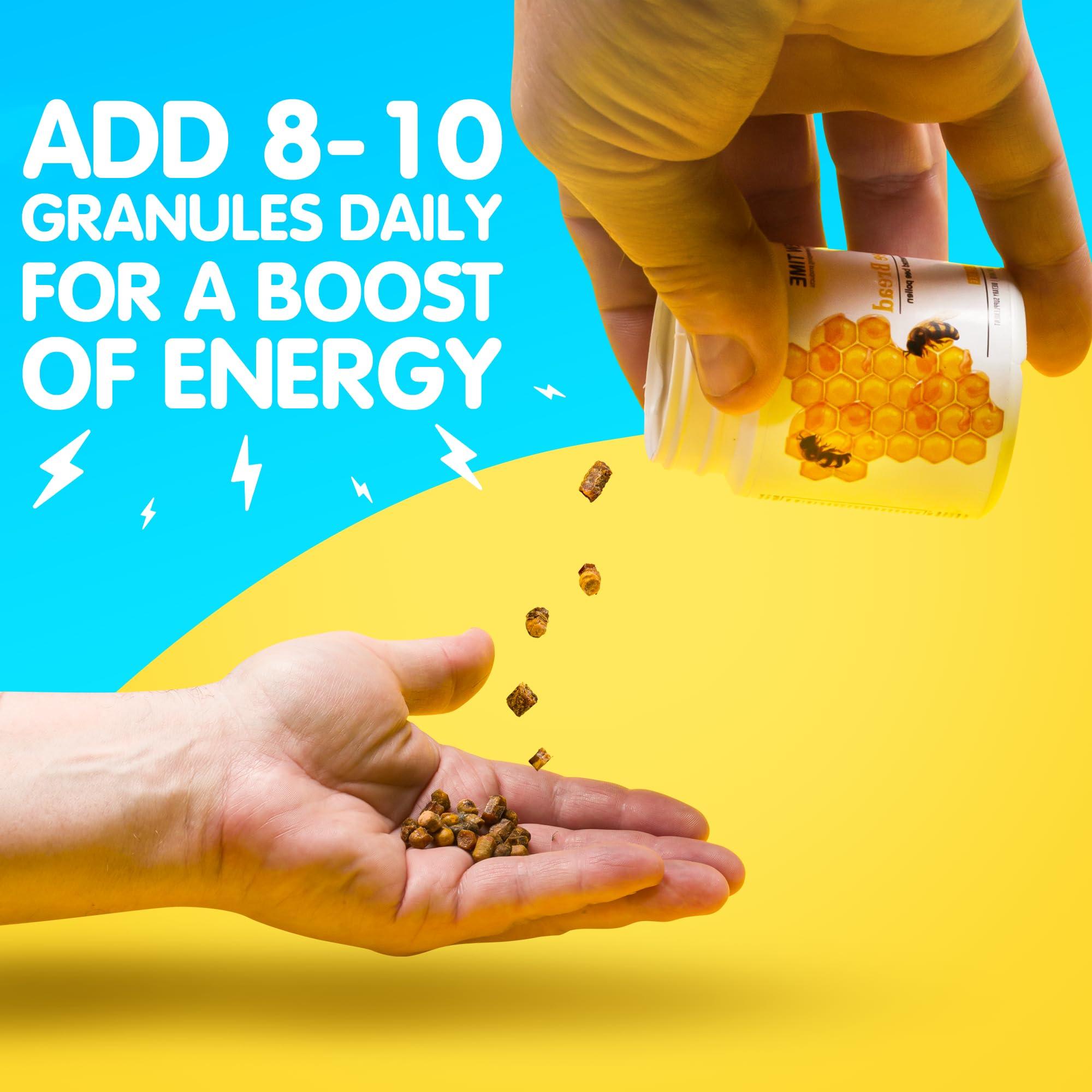 NTime Organic Bee Bread - Natural Fermented Pollen, Multivitamin for breast growth, Superfood for men, women, Vital Proteins, Immune Support & Energy Supplement