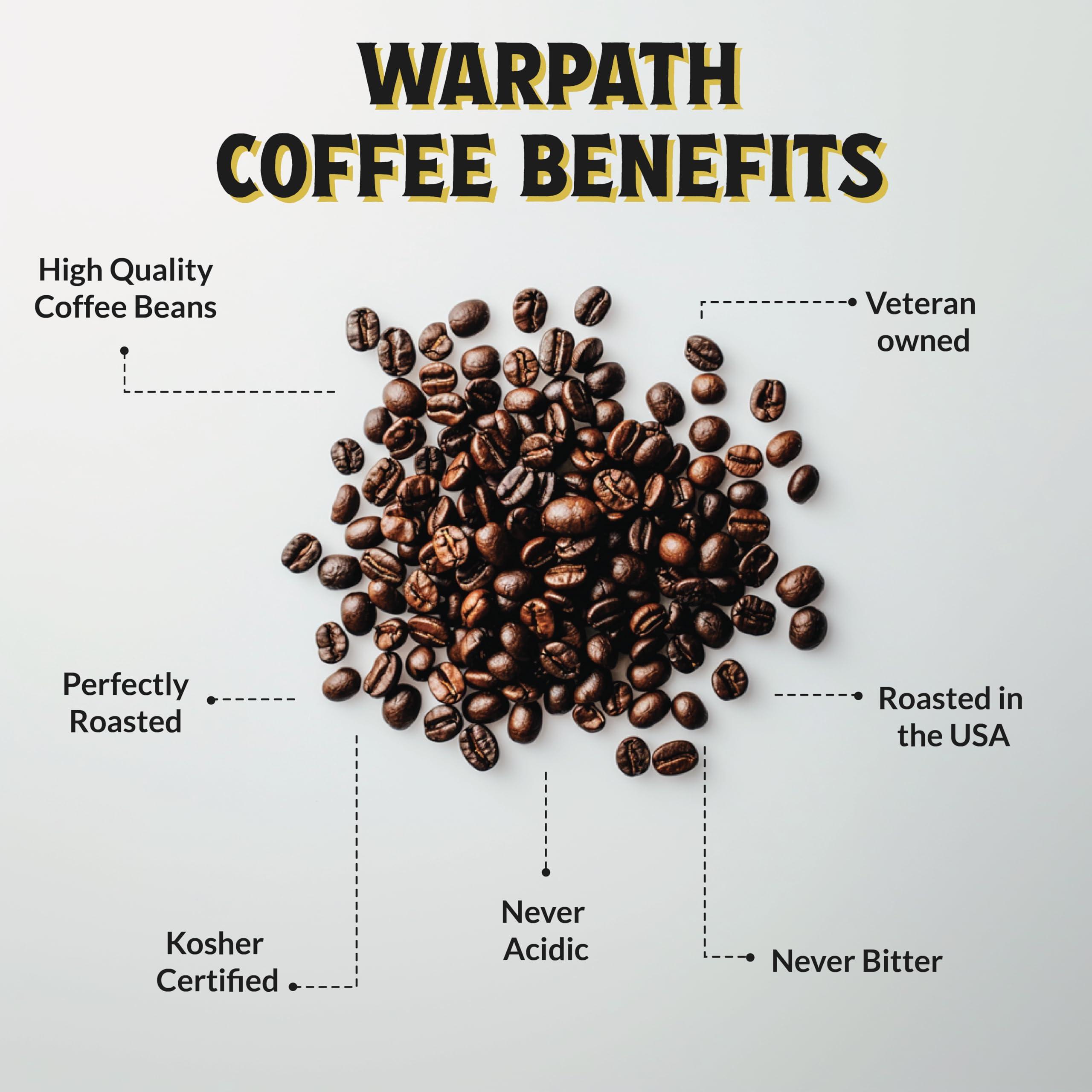 Warpath Coffee Warpath Coffee Light Roast Whole Bean Coffee, Vanilla Hazelnut Blend, High Caffeine, Strong Roasted 100% Arabica Coffee Whole Beans, Rich Aroma, Full Bodied Intense Cup, Created by Navy Seals, 12oz