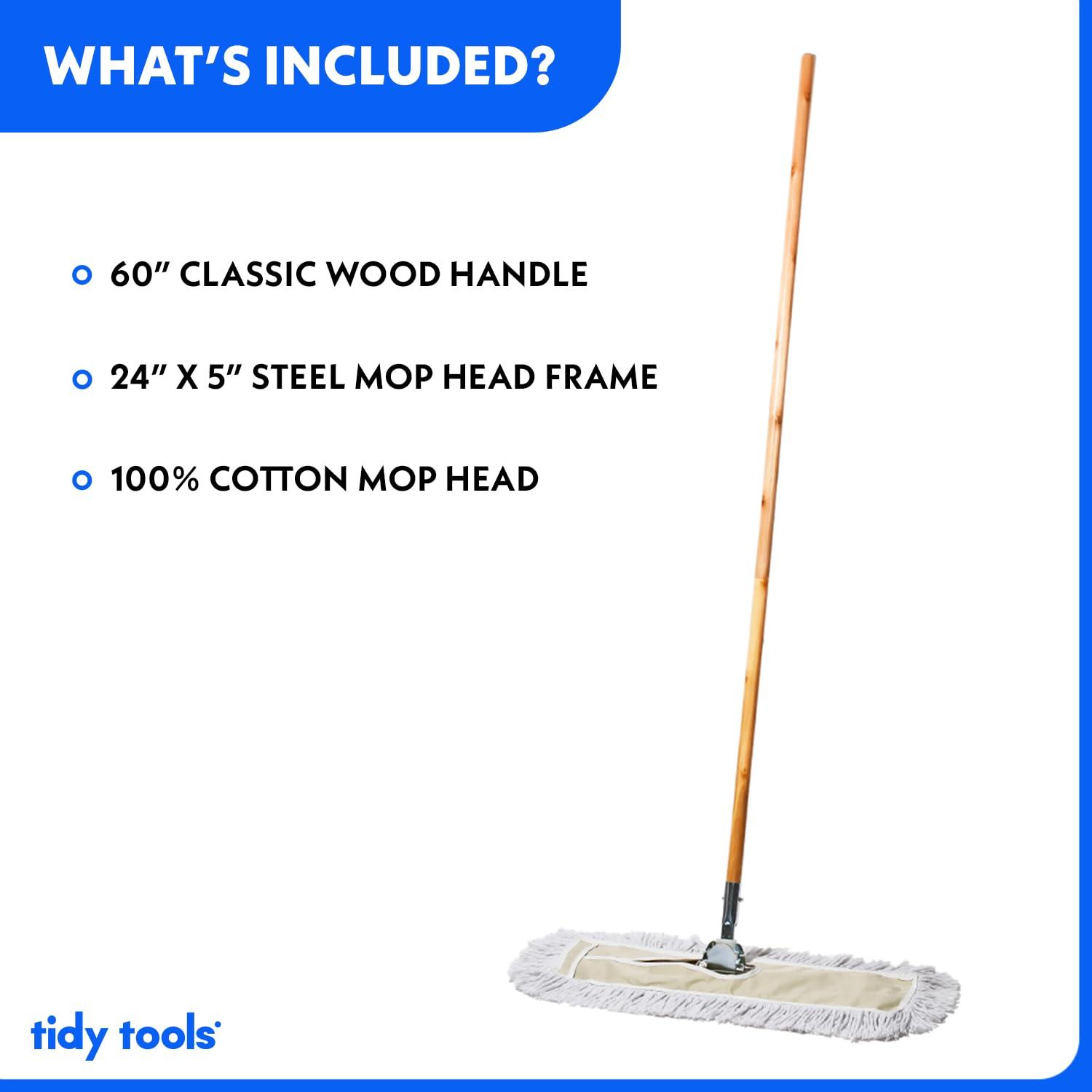 Tidy Tools Tidy Tools 24 Inch Dust Mop with Wood Handle and 24 Inch Dust Mop Refill Bundle - 2 Mop Sets and 6 Refills
