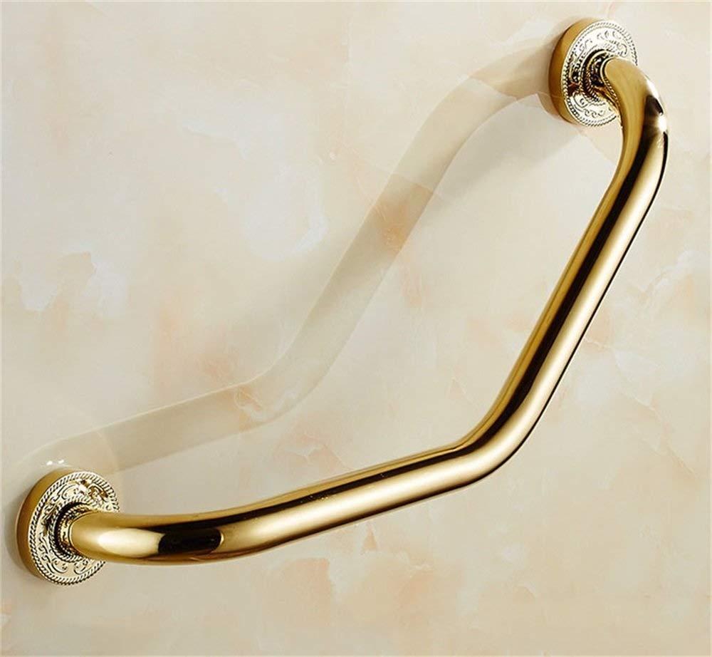 Suuim Handrails Grab Bar Copper Support Handle Bathroom Towel Bar, Grab Rail Gold, Elderly Children Shower Toilet