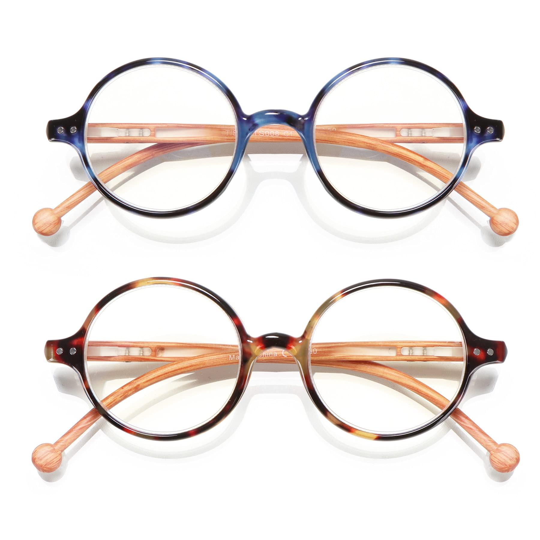 TISHUI TISHUI Readers for Women Men +4.00 Blue Light Blocking Reading Glasses Unisex Round Cheaters Circular Lightweight Blue Ray Glasses