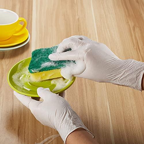 zomchain nitrile gloves Disposable Kid Gloves, Nitrile Gloves for 7-14 Years - Latex Free Gloves, Food Grade, Powder Free - for Halloween Preparation, Crafting, Painting, Gardening, Cooking, Cleaning - 100 PCS White