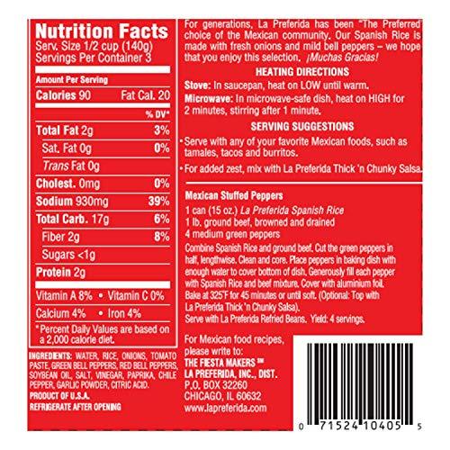 LA PREFERIDA La Preferida Canned Spanish Rice, 15 OZ, (Pack of 6)