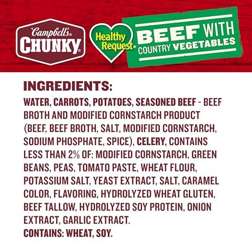 Campbell's Campbells Chunky Healthy Request Soup, Beef Soup with Country Vegetables, 18.8 Oz Can (Case of 12)