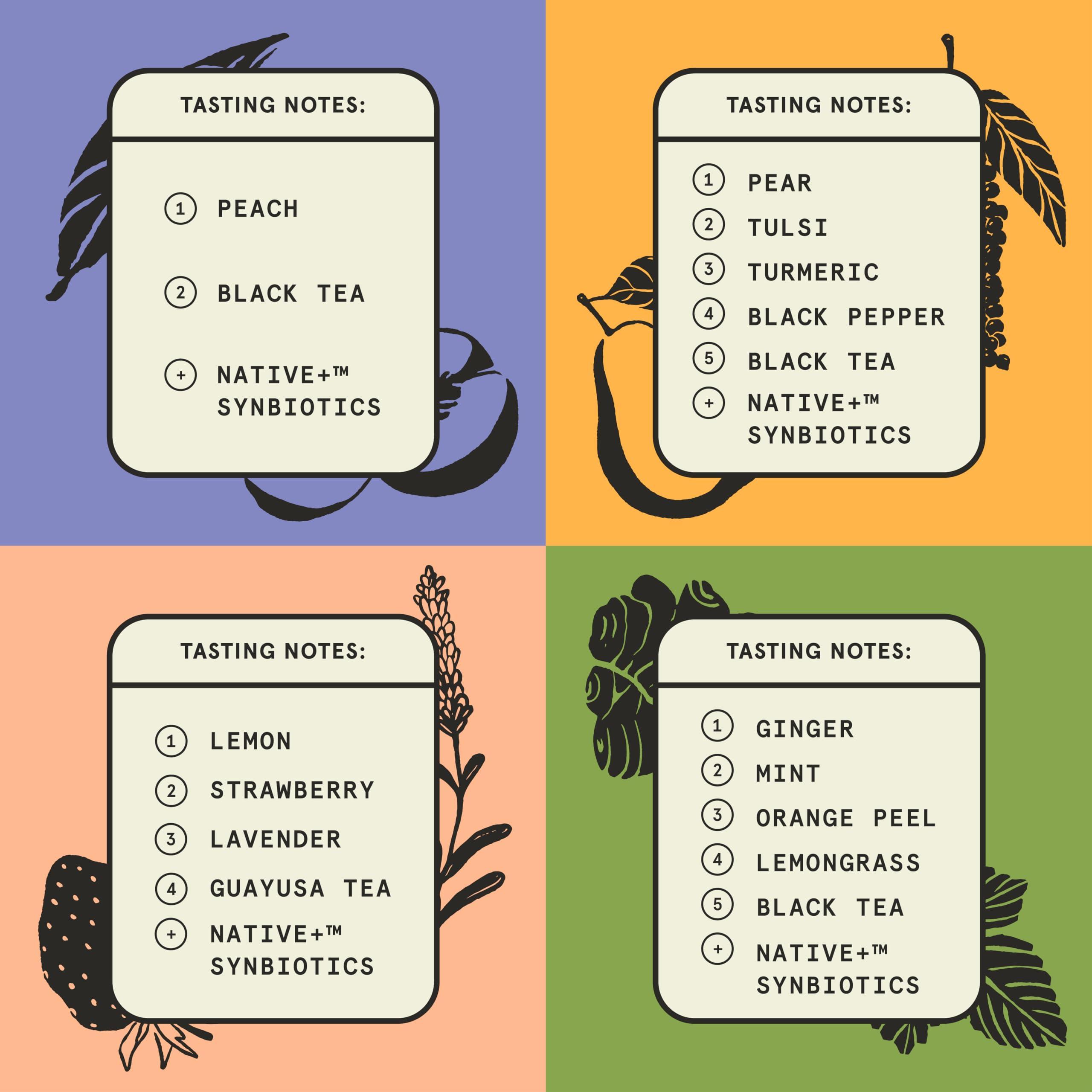 Better Booch Better Booch Organic Kombucha - Probiotic & Antioxidant Rich Raw Sparkling Tea - Low Sugar, Vegan, Gluten Free - Gut Healthy Active Cultures, 12 Fl Oz Cans, 12-Pack (All the Faves)