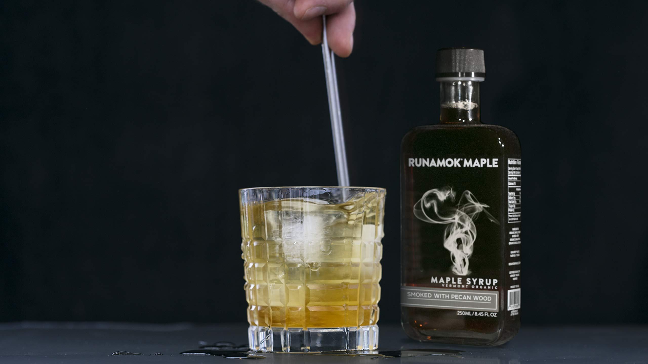 Runamok Runamok Pecan Wood Smoked Maple Syrup Organic - Authentic & Real Vermont Maple Syrup | Pure Strong Flavor | Great for BBQ, Broiled Salmon, Vinaigrettes & Cocktails | 8.45 Fl Oz (250mL)