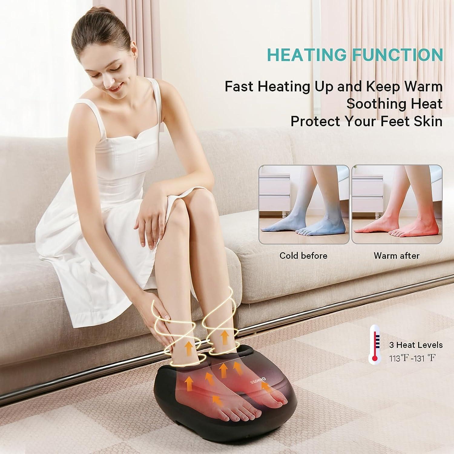 KNQZE KNQZE Foot Massager Machine with Heat, Shiatsu Deep Kneading Foot Massager with Remote, Compression, Hand Massager with Heat and Compression & Kneading Massage for Arthritis Carpal Tunnel Pain Relief