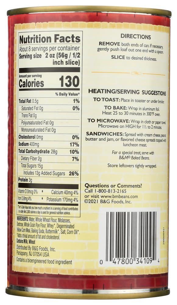 B&M B & M Bread Brown Plain Pack of 2, Net WT 16 0z (1 LB) 453g