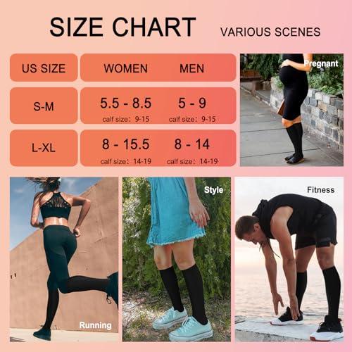 Iseasoo Iseasoo 4 Pairs Compression Socks for Women Men Circulation-Best Support for Nurses,Running,Athletic,Travel S-M