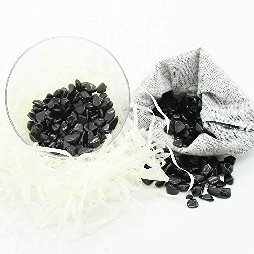 Orientrea Orientrea 1.1lb Natural Crushed Obsidian Crystal Tumbled Chips-Healing Crystals Chips Bulk, Crushed Crystal Gemstones for Crafts, Beautiful Package for Gift (Obsidian)