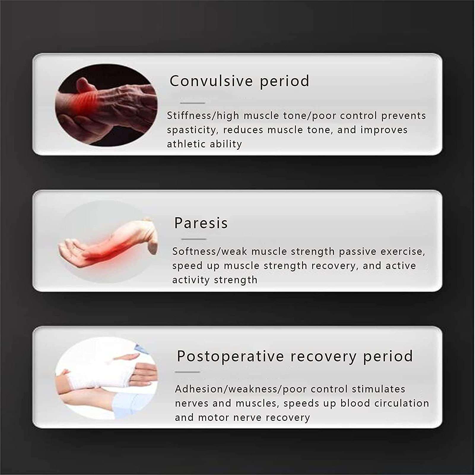 ZZBB ZZBB Exoskeleton Manual Training Finger Orthoses Exercise Five Fingers Soft Resting Hand Splint for Flexion Contracture,Right,M