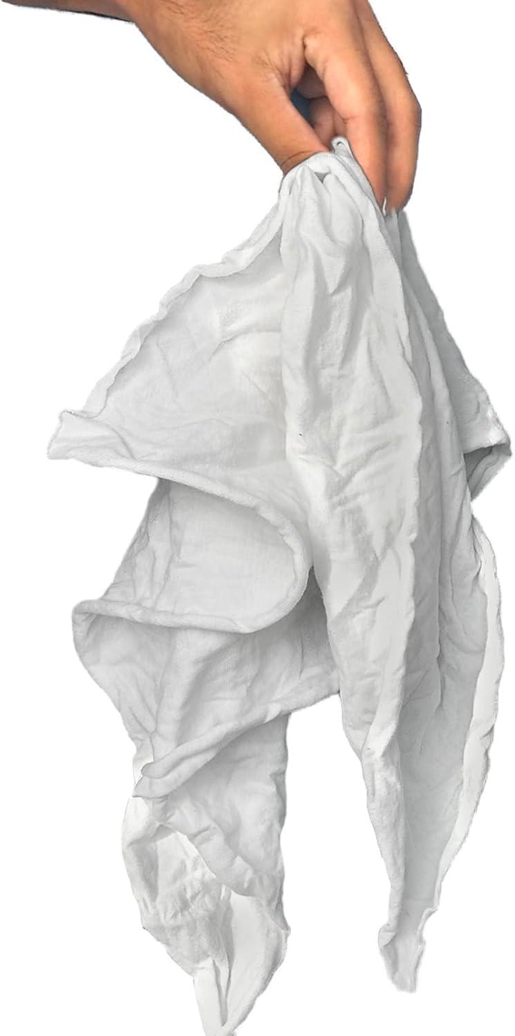 SupremePlus SupremePlus Premium White T-Shirt Rags - Shop Cotton Knit Cleaning Rag in a Compressed Box, Clean Up Oil, Grease, Stain, & Paint with Bulk, Multipurpose Polishing Cloth (2 x 25 lbs. Compressed Box)