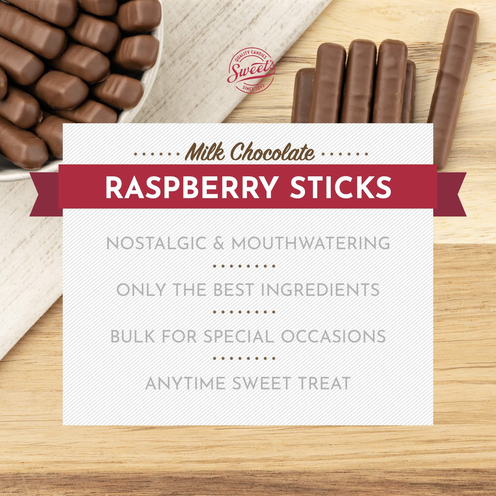 Sweet Candy Company Sweet Candy Company Milk Chocolate Raspberry Sticks - Gourmet Chocolate Covered Sticks, Chocolate Fruit Flavored Sticks, Gift Idea for Holidays, Gluten Free, Kosher - 10.5 oz Box