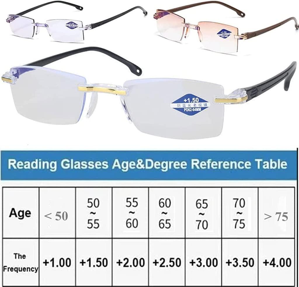Yiushing Yiushing Color Glint Sapphire High Hardness Anti-blue Progressive Far And Near Reading Glasses, For man and woman (+4.00 / Over 75 Age)