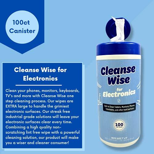Cleanse Wise Cleanse Wise Electronic Cleaning Wipes 100 Ct, White (CL100TAL)