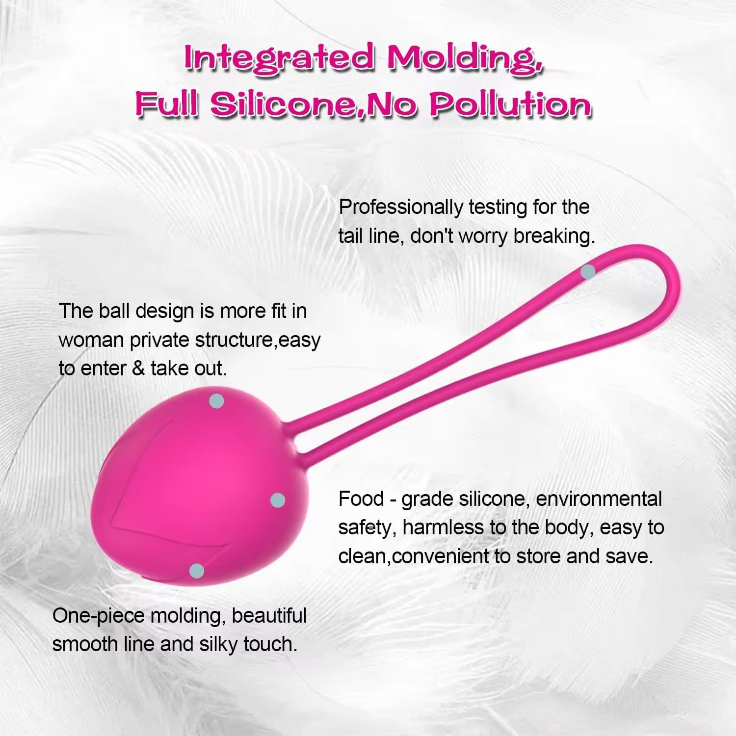 CFOOW Kegel Exercise, Set of 3 Silicone Kegel Weight Balls,Pelvic Floor Muscle Exercise, Ben was Balls for Women,Recommended Kegel Ball for Beginners and Advanced - Rose