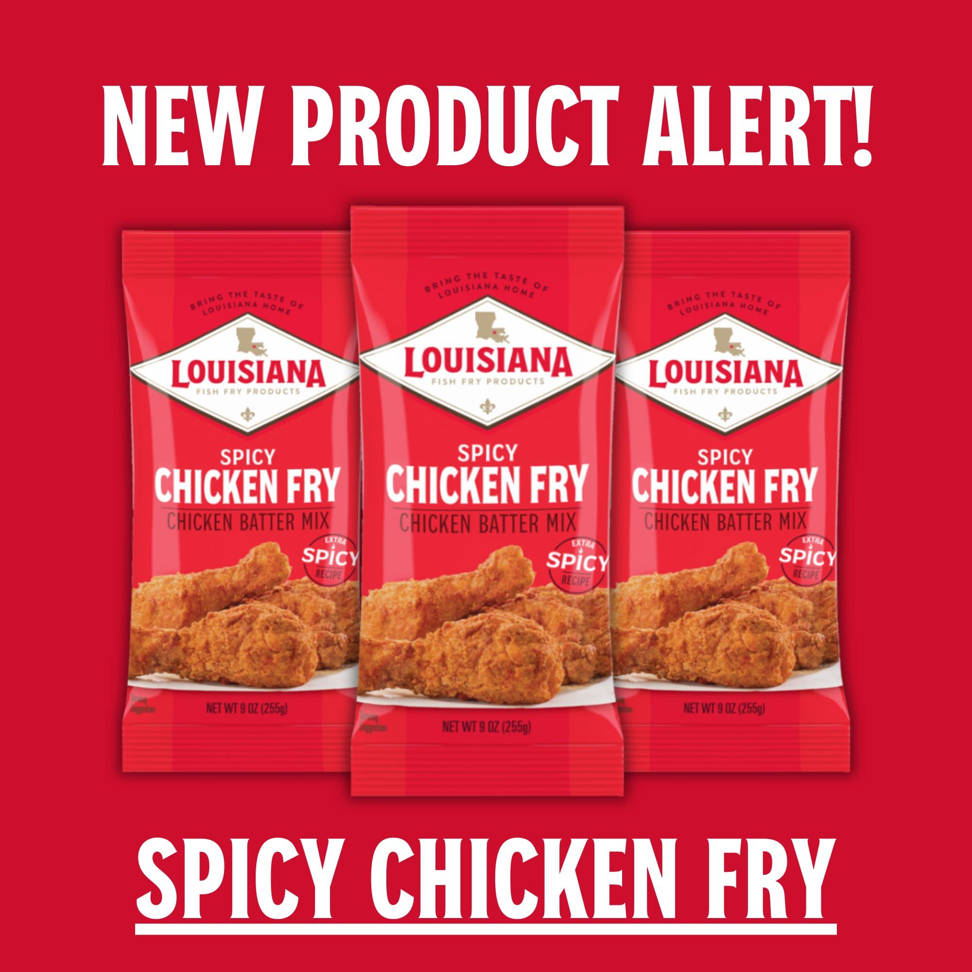 Louisiana Fish Fry Products Spicy Chicken Fry Batter Mix 9 oz. (Pack of 1) - Seasoned and Ready to Use - Extra Spicy - Extra Crunchy - Filled with Cajun Flavor - Easy to Make Recipe - By Louisiana Fish Fry