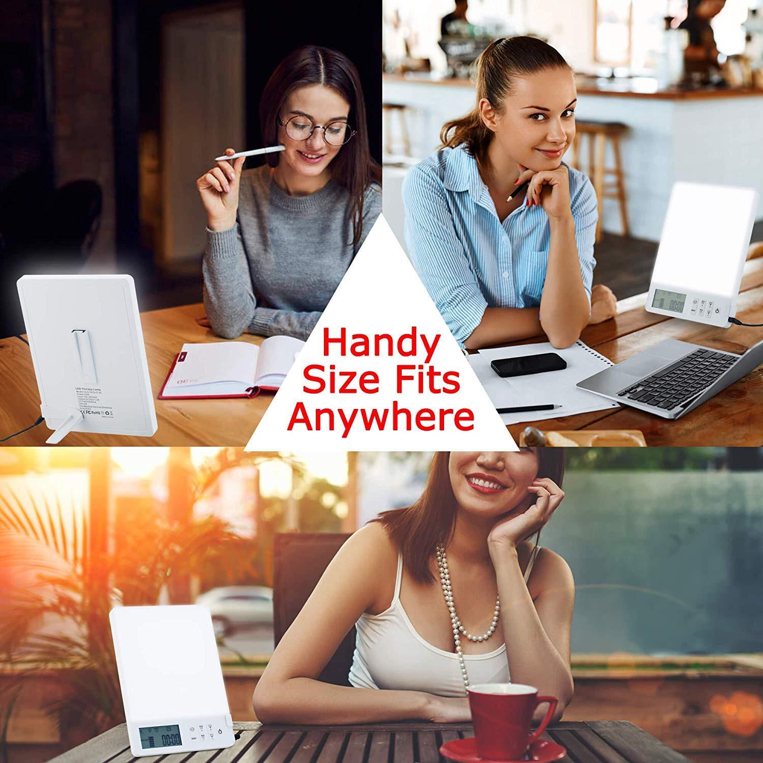 BAOMING BAOMING Light Therapy Lamp 10000 Lux Brightness-UV Free,Blue Lighting Improve sleep quality,Whit Lighting Imitation of sunlight,Display,4 Periods Timer Function,5 Levels Brightness Adjustment, 1-Pack