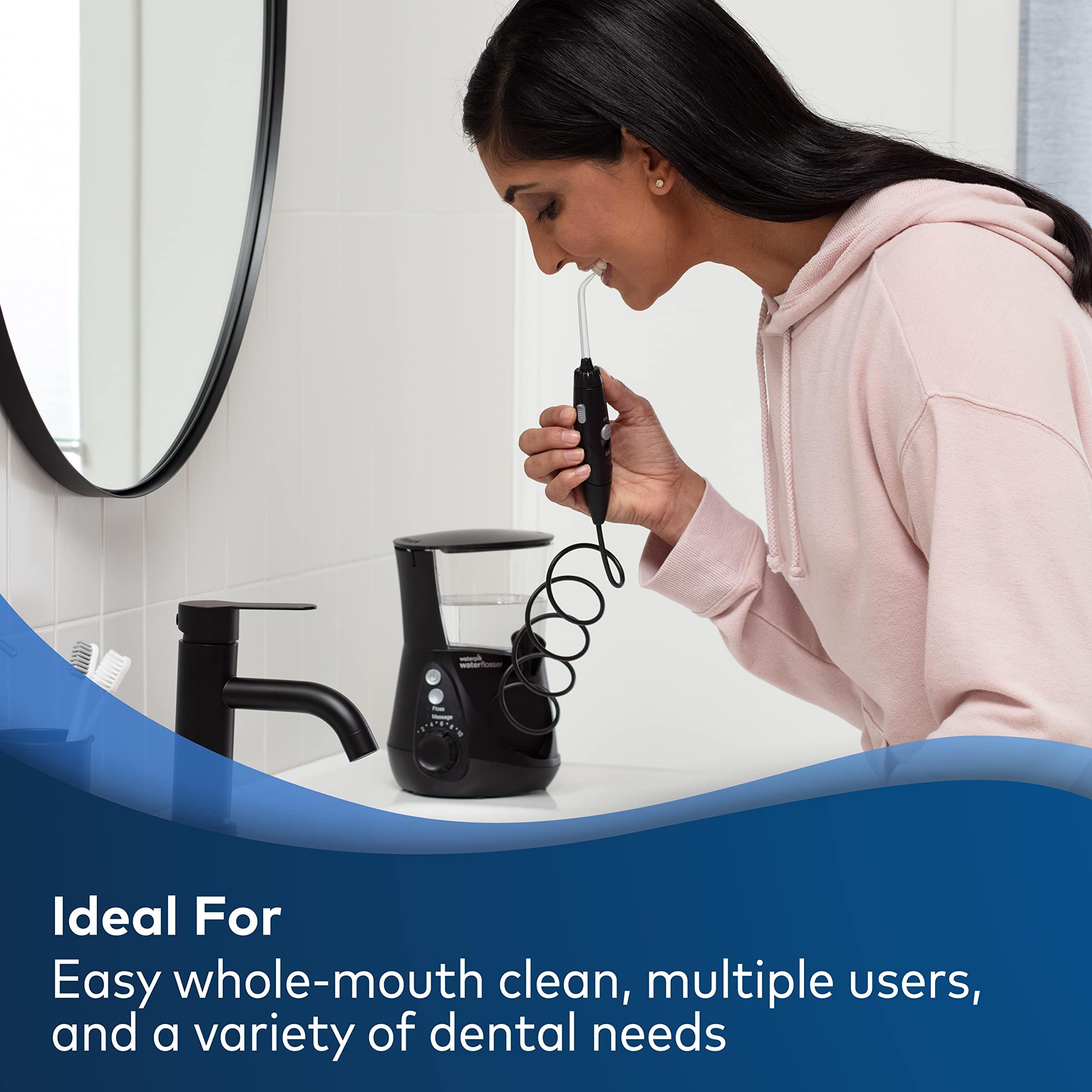 Waterpik Waterpik Aquarius Water Flossers WP-662 Black and WP-660 White with 10 Pressure Settings, 7 Tips, ADA Accepted