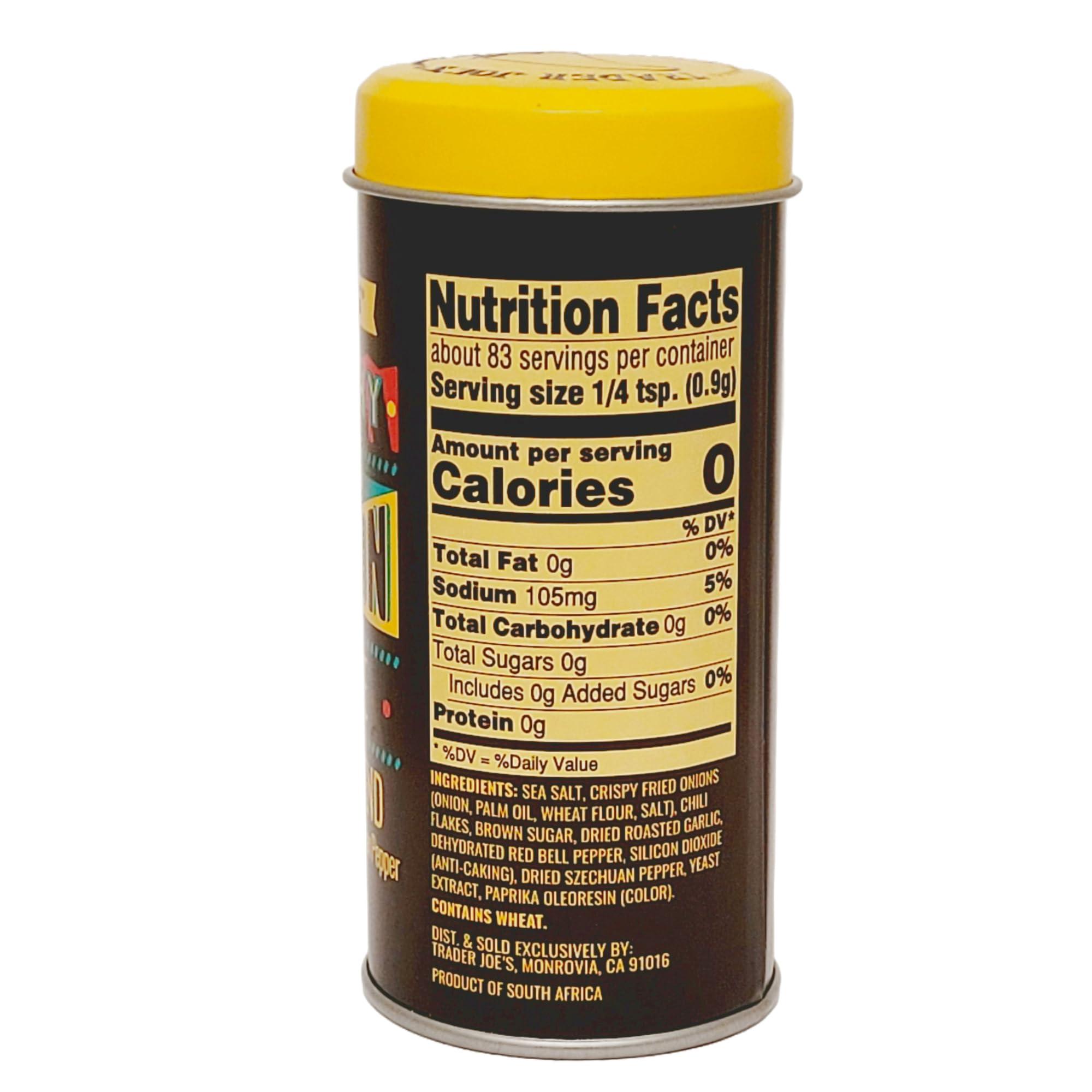 TJ\'s Trader Joe\'s Crunchy Chili Onion Sprinkle Seasoning Blend with Crispy Fried Onions & Szechuan Pepper 2.64 Oz (Pack of 1)