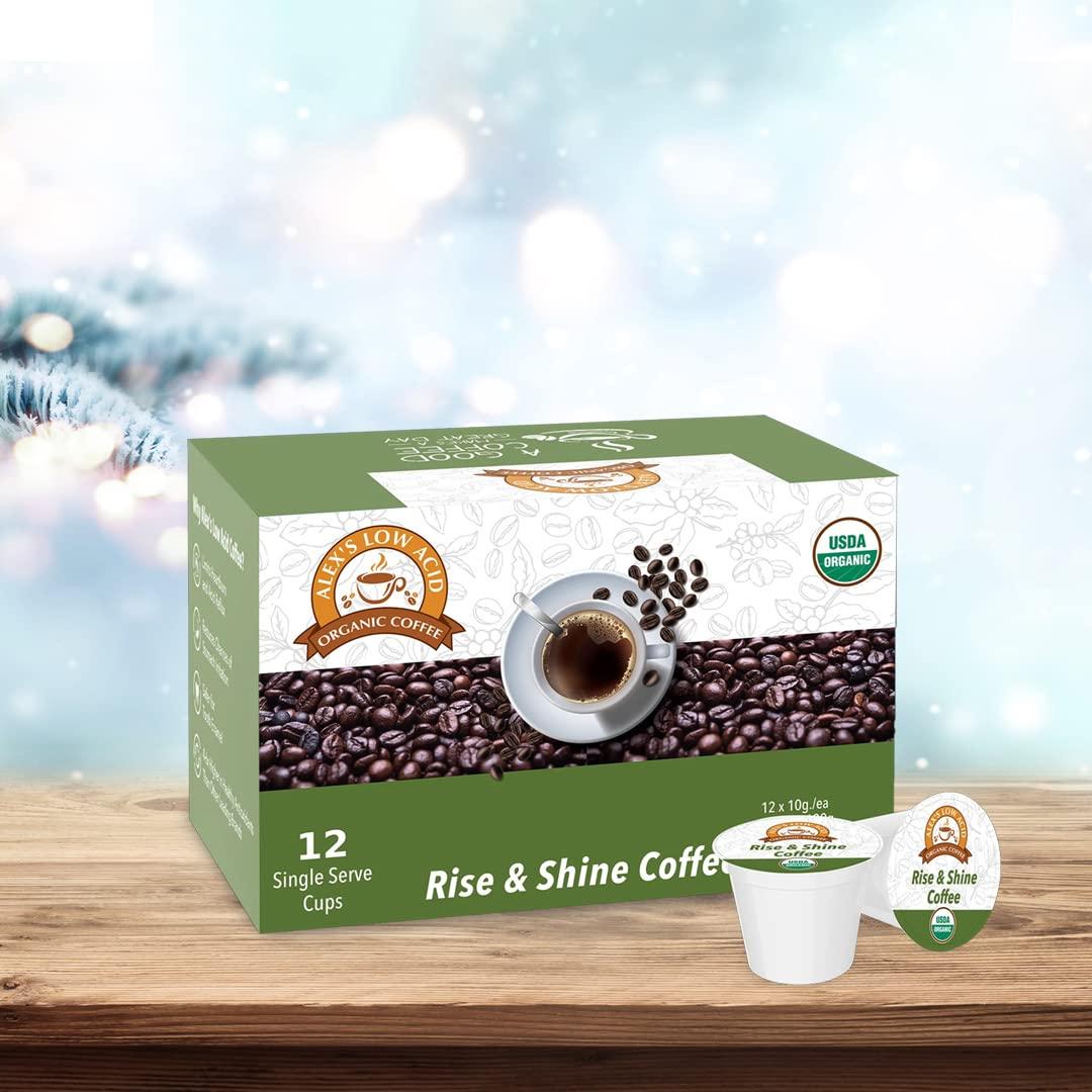 ALEX'S LOW ACID ORGANIC COFFEE Alex's Low Acid Organic Coffee Caffeine Fiend K-Cup Variety Pack