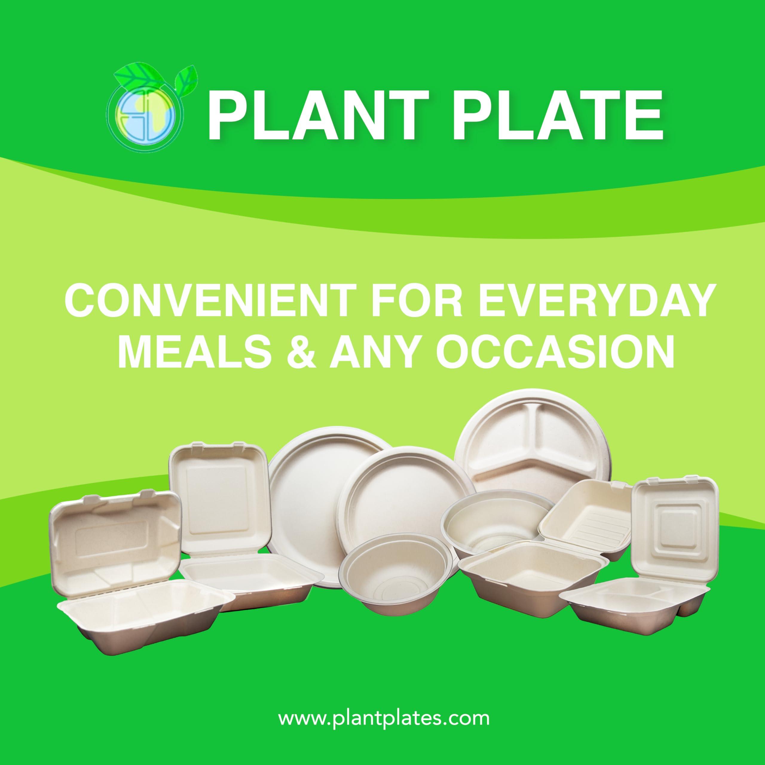 Plant Plate Plant Plate Compostable Paper Bowls - Heavy Duty, Eco Friendly Disposable Plates Made with Sugarcane Bagasse. Strong, Durable and Microwave Safe - (18 oz bowl, 150 Pack, Bulk) (150, 18oz)