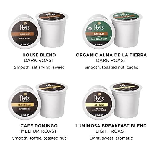 Peet's Coffee Peet\'s Coffee, Keurig K-Cup Pods Variety Pack - Luminosa Breakfast Blend, Caf Domingo, Organic Alma De La Tierra, House Blend, 40 Count (4 Boxes of 10 K-Cup Pods)