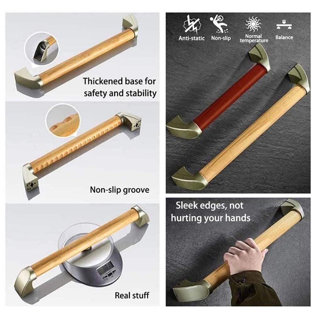 WeBert Bathroom Grab Rails,Shower Handles for Elderly, Wood Grab Rail Bathroom Balance Bar, Safety Hand Rail Support, Non-Skid, Assist Bath Handle for Seniors, Disabled and Handicap (Color : Black Walnut Co