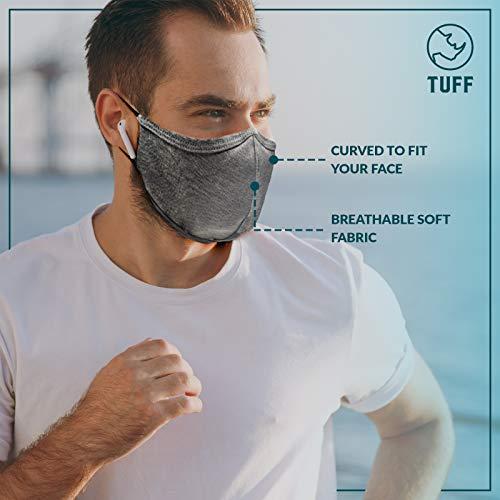 TUFF SPORTS WEAR TUFF Face Mask Adult Large Size 3 Pack- C Shaped Design Making Breathing Easier and Comfortable on Skin - USA Made ( Large Size MIX COLOR 3 Pack)
