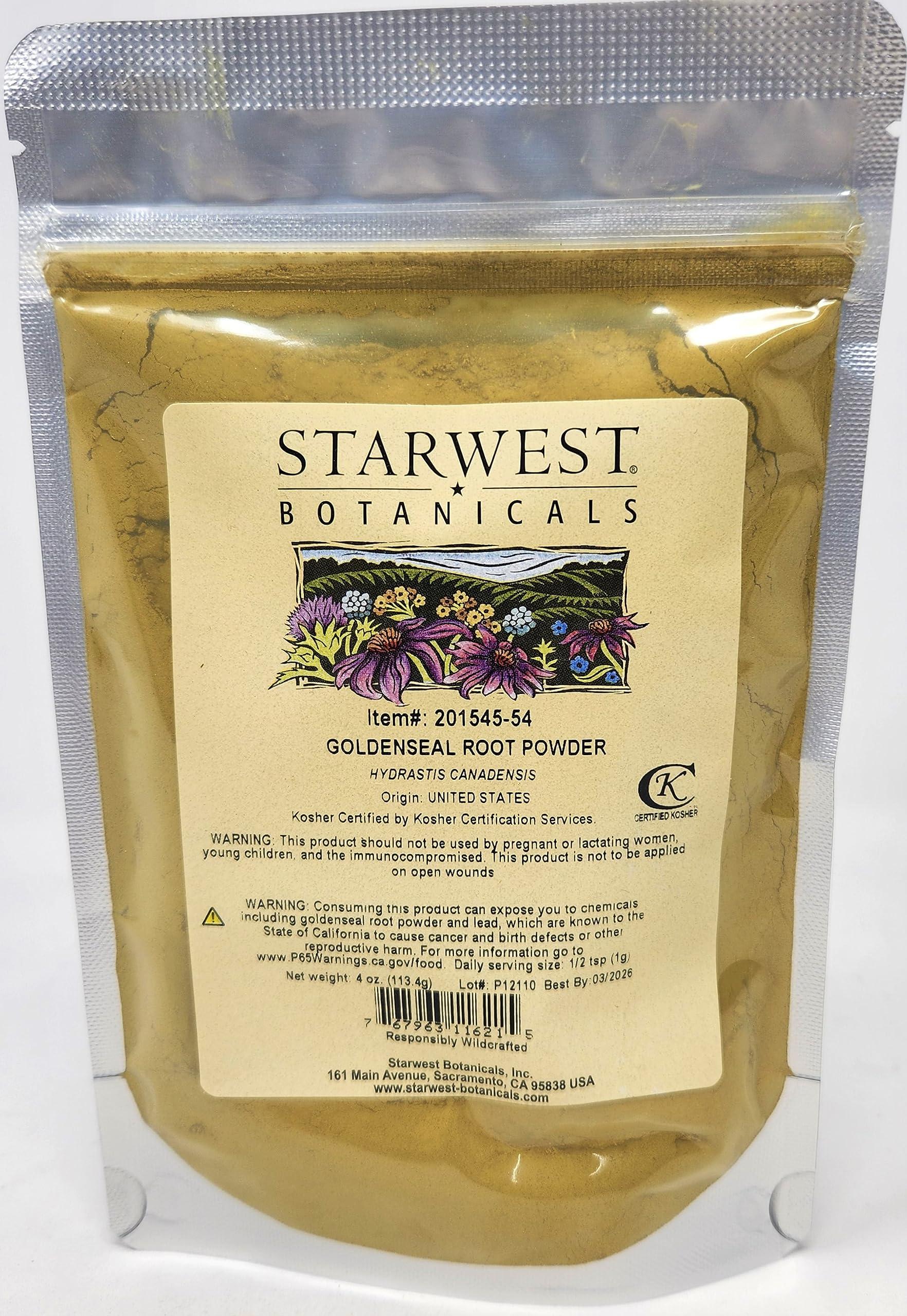 Starwest Botanicals Goldenseal Root Powder Wildcrafted - 4 Oz (113 G) - Starwest Botanicals