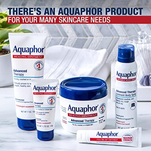Aquaphor Aquaphor Healing Ointment Advanced Therapy Skin Protectant with Touch-Free Applicator, 3 Oz Tube, Pack of 3