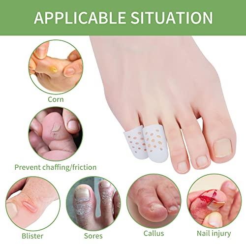 Hoogoo Pinky Toe Protectors, Beige Little Toe Covers Toe Sleeves, Protect Toe By Toe from Rubbing, Ingrown Toenails, Corns, Blisters, Hammer Toes and Other Painful Toe Problems