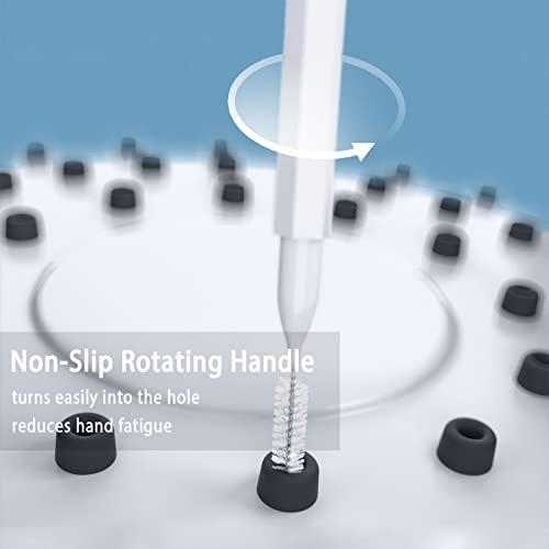 Lumkew Lumkew Shower Head Cleaning Brush for Small Hole,Multifunctional Shower Head Cleaner Tool Anti-Clogging Nozzle with Storage Boxes, Showerhead Cleaning Brushes Picks for Household Bathroom, White