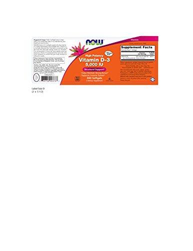 Now Foods Now Vitamin D-3 5000 IU, 240 Softgels, Pack of 3