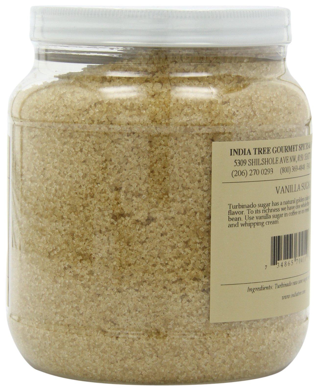 India Tree India Tree Turbinado Vanilla Sugar, 3-Pound Jar, With Real Bourbon Vanilla Bean, Baking, Cocktails, Crme Brule