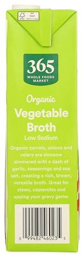 365 by Whole Foods Market 365 by Whole Foods Market, Organic Low Sodium Vegetable Broth, 32 Fl Oz