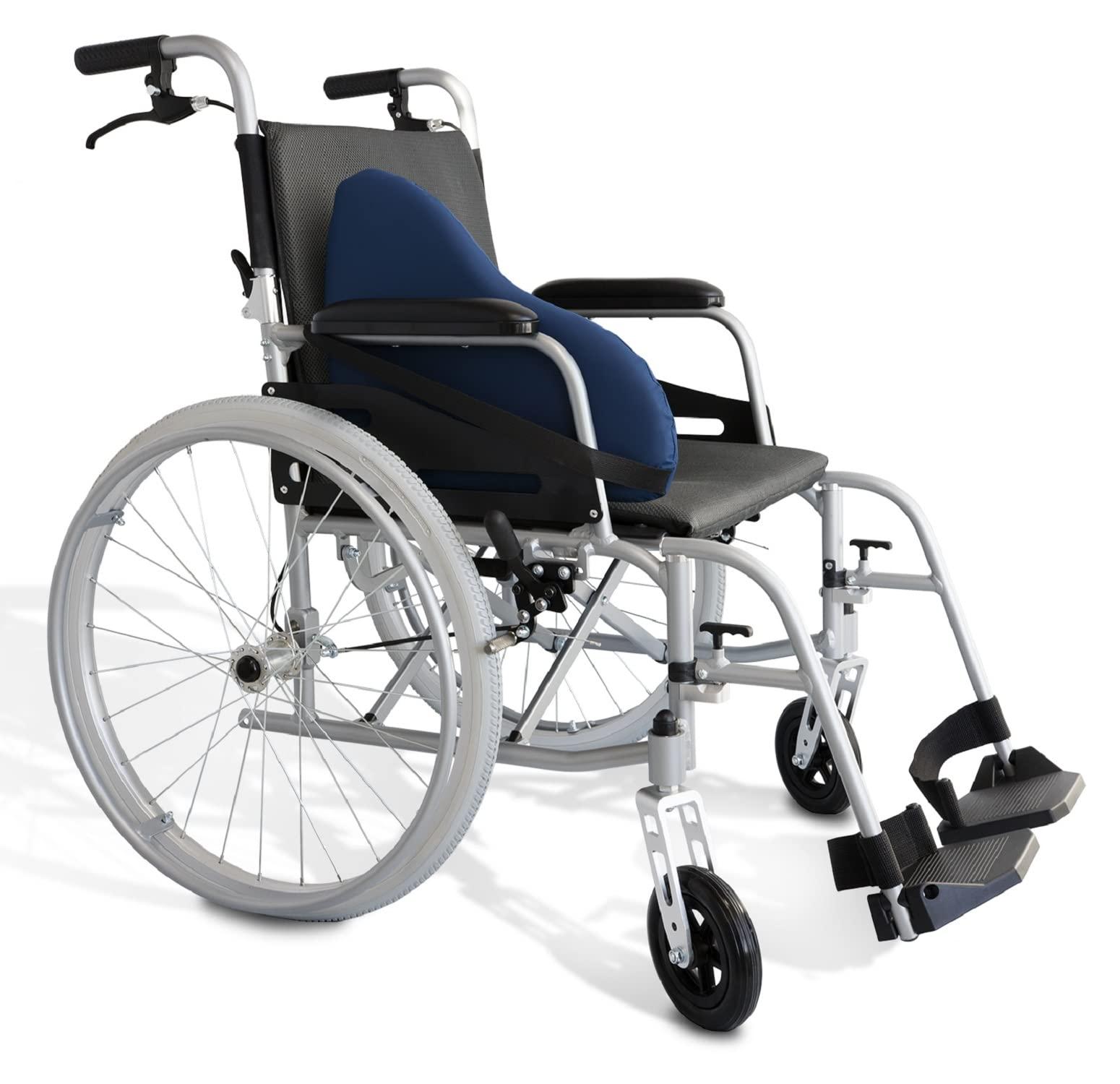 NYOrtho NYOrtho Wheelchair Lateral Support - L-Shape Padded Lateral Support Cushion with High-Performance Stretch Fabric Cover and Reversible Elastic Bands - Contoured Wheelchair Cushion for Better Posture