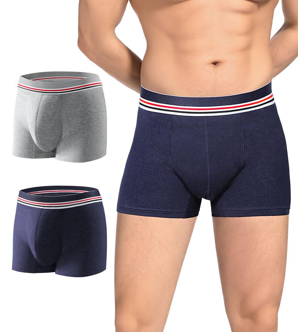 CARER Healthcare Incontinence Pregnancy CARER Washable Incontinence Underwear for Men, Front Absorbent Urine 80ml, 2 Pack, Large, Blue/Gray, Reusable, Waterproof