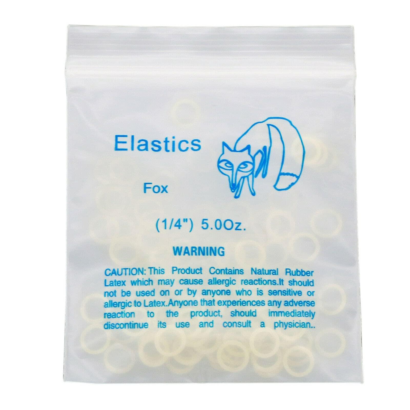 N\\C Dental Orthodontic Elastics Rubber Latex Bands Ties Braces 5.0oz Zoo Pack 10Packs 1000Pcs (Fox 1/4" 5.0oz)