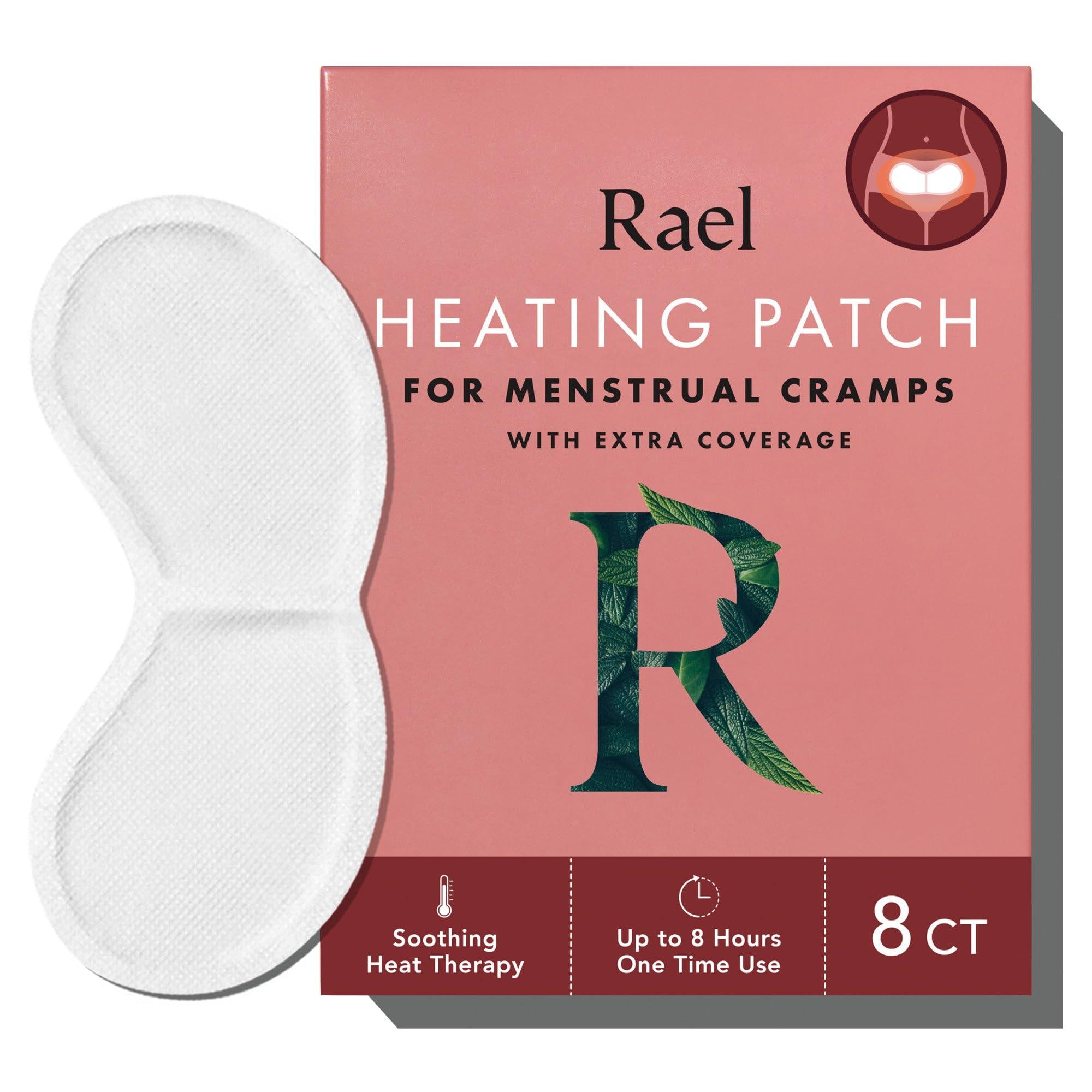 Rael Rael Herbal Heating Patches, Period Cramps Relief, Heat Therapy, Ultra Thin Design, Large Size for Extra Coverage, All Skin Types (8 Count)
