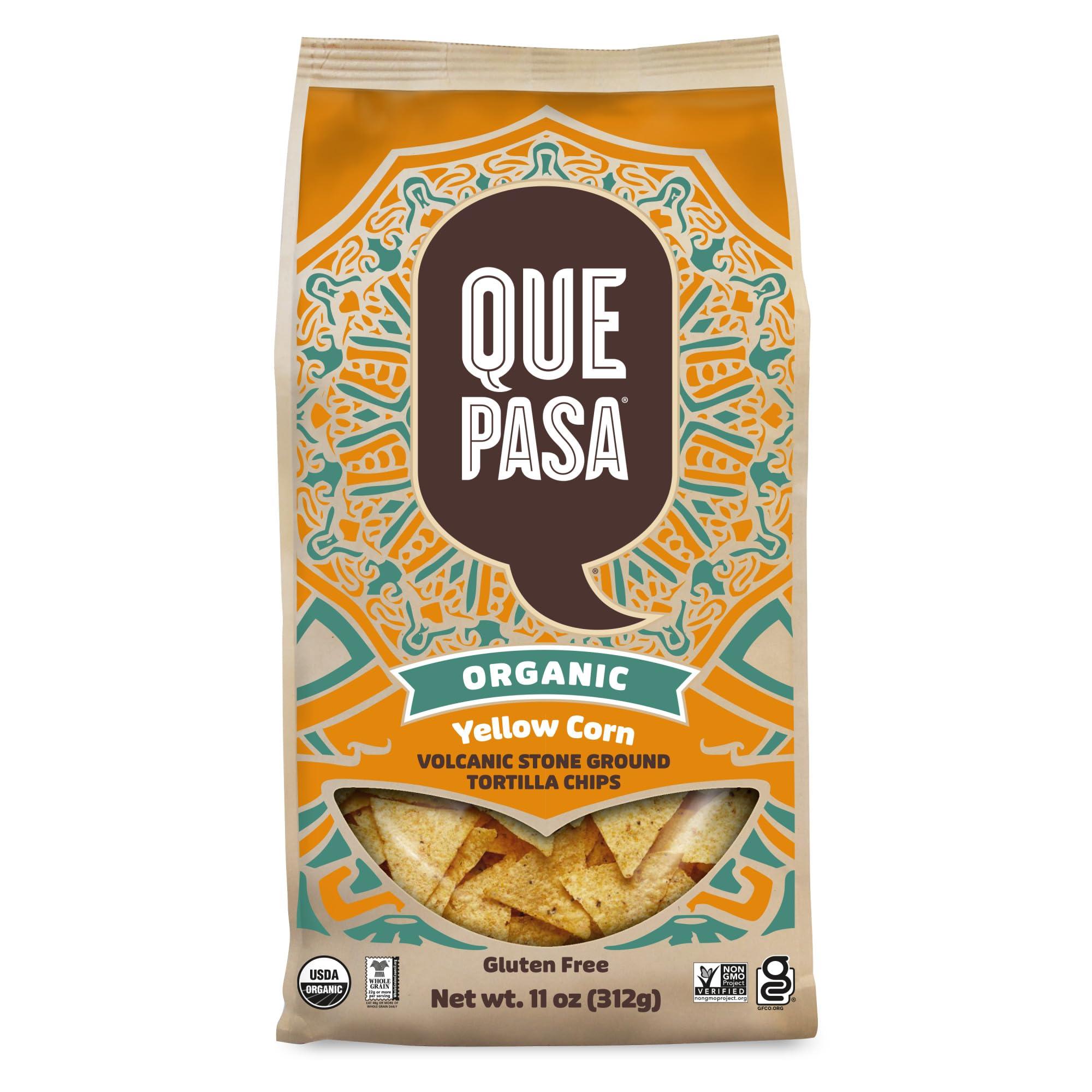 Que Pasa Que Pasa Organic Yellow Corn Tortilla Chips, 11 oz (Pack of 6), Gluten Free, Non-GMO, by Nature\'s Path
