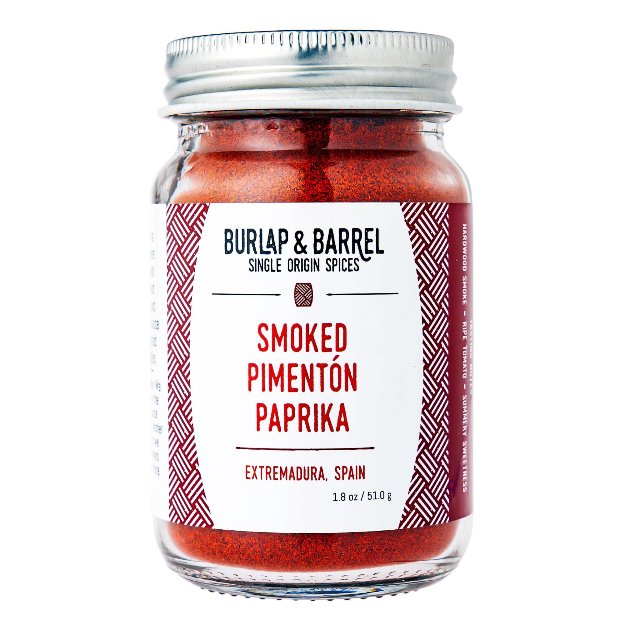Burlap & Barrel Burlap & Barrel Smoked Pimentn Paprika - As Seen On Shark Tank! - Rich, Smoky Flavor, Savory Depth With Mild Heat - Smoked Paprika Powder, Paprika Seasoning - 1.8oz Glass Jar